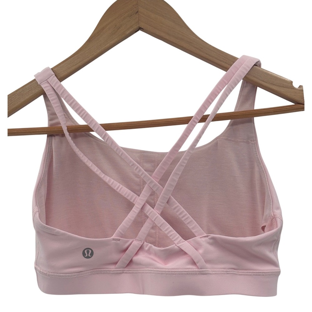 Lululemon Sports Bra Energy Pink Women Size 8 Strappy Back Workout Gym Athletic